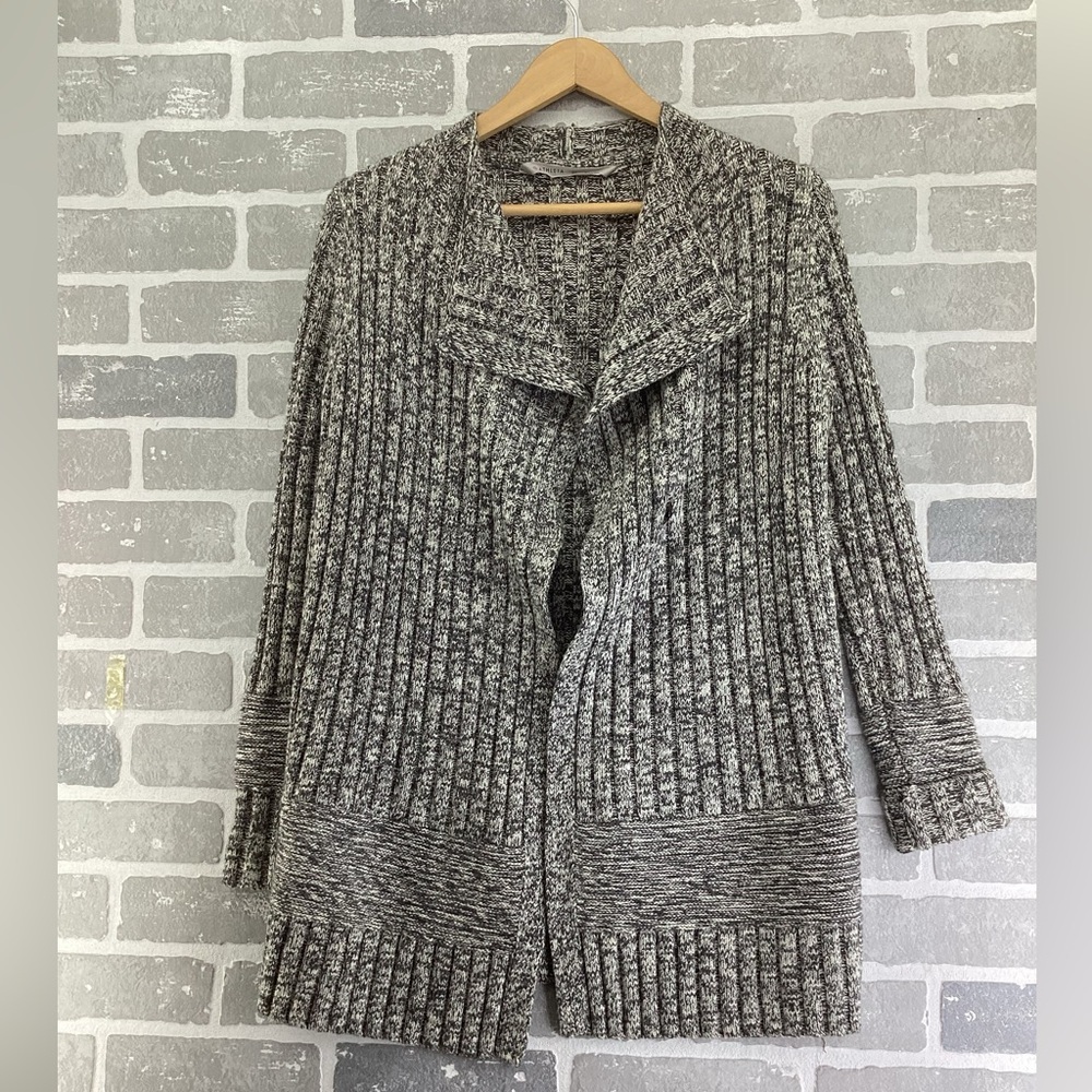 Athleta heavy gray marbled 95% wool cardigan size xs